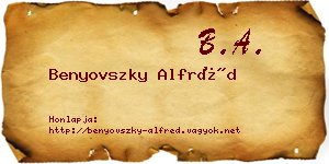 Benyovszky Alfréd névjegykártya